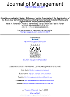Does decentralization make a difference for the organization An examination of the boundary conditions circumscribing decentralized decisionmaking and organizational financial performance