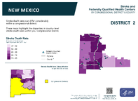 NM Congressional District 02 Stroke and Federally Qualified Health Centers Map 118th Congress