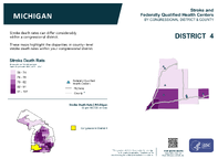 MI Congressional District 04 Stroke and Federally Qualified Health Centers Map 118th Congress