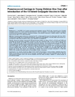 Pneumococcal Carriage in Young Children One Year after Introduction of the 13Valent Conjugate Vaccine in Italy