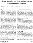 Group attitudes and information sources in a poliovaccine program