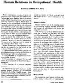 Human relations in occupational health