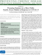 Preparing Students for a More Public HealthAware Market in Response to COVID19