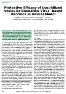 Protective Efficacy of Lyophilized Vesicular Stomatitis VirusBased Vaccines in Animal Model