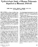 Epidemiologic study of human tularemia reported in Missouri 194965