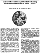 Guidelines for establishing a fluoride mouthrinsing caries prevention program for school children
