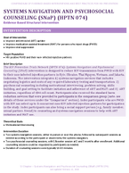 SYSTEMS NAVIGATION AND PSYCHOSOCIAL COUNSELING SNaP HPTN 074