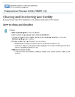 Cleaning and disinfecting your facility everyday steps steps when someone is sick and considerations for employers April 14 2020