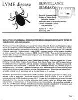 Lyme Disease Surveillance Summary Volume 4 No 4 July 1993