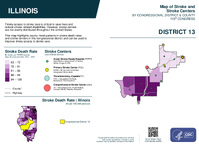 IL Congressional District 13 Stroke and Stroke Centers Map 119th Congress