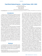 Fatal WorkRelated Injuries  United States 20052009