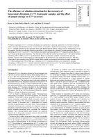 The Efficiency of Alkaline Extraction for the Recovery of Hexavalent Chromium CrVI from Paint Samples and the Effect of Sample Storage on CrVI Recovery