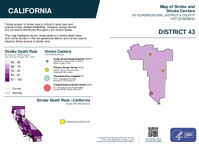 CA Congressional District 43 Stroke and Stroke Centers Map 119th Congress