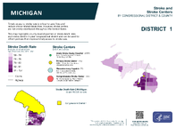 MI Congressional District 01 Stroke and Stroke Centers Map 118th Congress