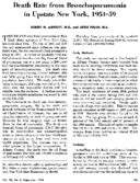 Death rate from bronchopneumonia in upstate New York 195459