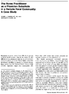 The nurse practitioner as a physician substitute in a remote rural community a case study