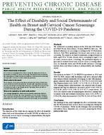 The Effect of Disability and Social Determinants of Health on Breast and Cervical Cancer Screenings During the COVID19 Pandemic