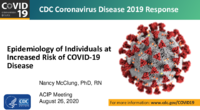 Epidemiology of individuals at increased risk of COVID19 disease