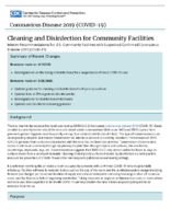 Cleaning and disinfection for community facilities interim recommendations for US community facilities with suspectedconfirmed coronavirus disease 2019 COVID19 May 27 2020