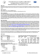 2012 Methicillinresistant Staphylococcus aureus surveillance report from Active Bacterial Core surveillance ABCs