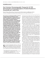 Size Exclusion Chromatographic Cleanup for GCMS Determination of Organophosphorus Pesticide Residues in Household and Vehicle Dust