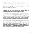 Lung Cancer in Minders Exposed to Silica and Ionising Radiation  a Feasibility Study