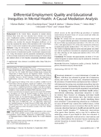 Differential Employment Quality and Educational Inequities in Mental Health A Causal Mediation Analysis