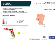 FL Congressional District 24 Heart Disease and Federally Qualified Health Centers Map 118th Congress