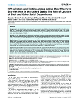 HIV Infection and Testing among Latino Men Who Have Sex with Men in the United States The Role of Location of Birth and Other Social Determinants