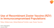 Use of Recombinant Zoster vaccine RZV in immunocompromised populations