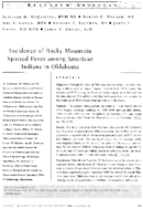 Incidence of Rocky Mountain spotted fever among American Indians in Oklahoma