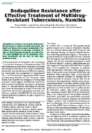 Bedaquiline Resistance after Effective Treatment of MultidrugResistant Tuberculosis Namibia