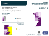 UT Congressional District 03 Stroke and Federally Qualified Health Centers Map 118th Congress