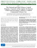 The National and State Tobacco Control Program Overview of the Centers for Disease Control and Preventions Efforts to Address Commercial Tobacco Use