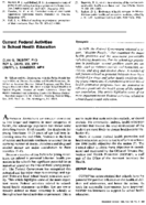 Current Federal Activities In School Health Education