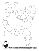 National Infant Immunization Week coloring sheet  caterpillar