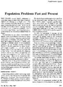 Population Problems Past And Present