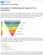 2019 novel coronavirus Strategies for optimizing the supply of N95 respirators