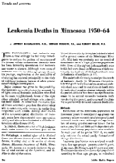 Leukemia Deaths In Minnesota 195064