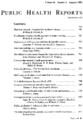 Public Health Report  v 68 no 8  table of contents