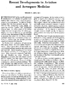 Recent developments in aviation and aerospace medicine