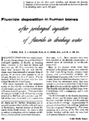 Fluoride deposition in human bones after prolonged ingestion of fluoride in drinking water