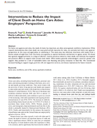 Interventions to Reduce the Impact of Client Death on Home Care Aides Employers Perspectives