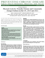Physical ActivityFriendly Policies and Community Design Features in the US 2014 and 2021