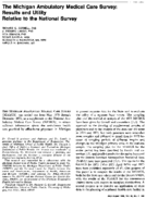 The Michigan Ambulatory Medical Care Survey Results And Utility Relative To The National Survey