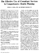 The effective use of consultant services in comprehensive health planning