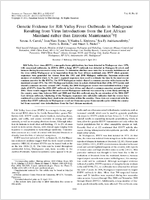 Genetic Evidence for Rift Valley Fever Outbreaks in Madagascar Resulting from Virus Introductions from the East African Mainland rather than Enzootic Maintenance