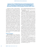Licensure of a 13valent pneumococcal conjugate vaccine PCV13 and recommendations for use among children  Advisory Committee on Immunization Practices ACIP 2010