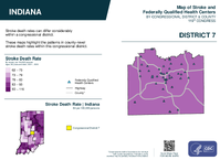 IN Congressional District 07 Stroke and Federally Qualified Health Centers Map 119th Congress