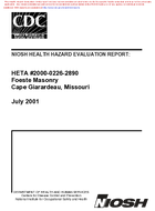 Health Hazard Evaluation Report HETA 200002262890 Foeste Masonry Cape Giarardeau Missouri